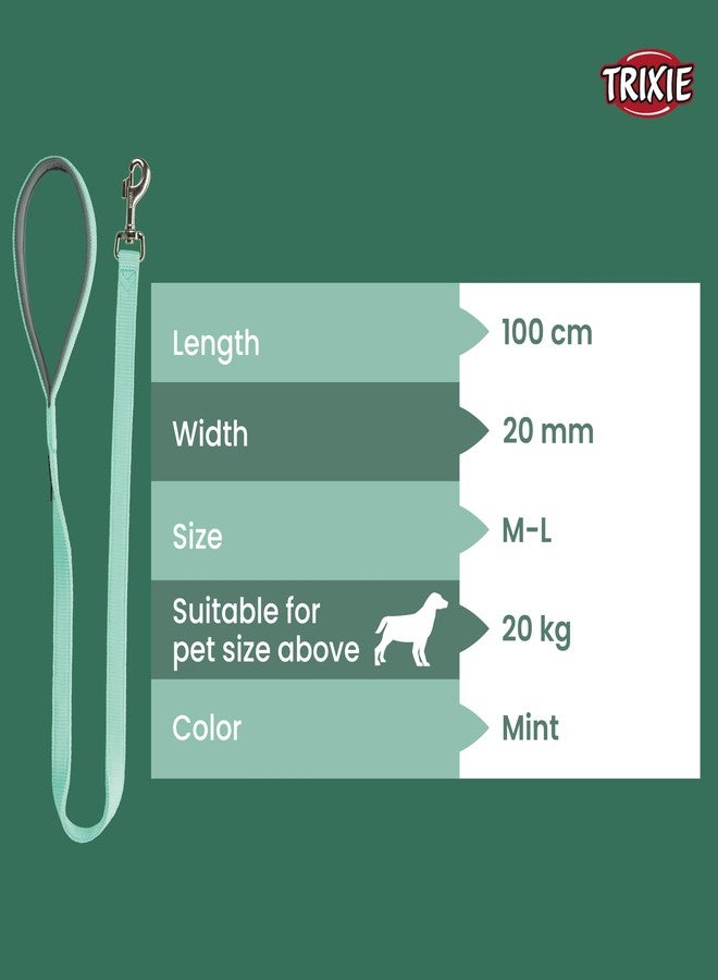 تريكسي، مقود كلاب قصير فاخر مع حلقة يد مبطنة، يناسب: M-XL، 20 كجم أو أكثر (بودل، بولدوغ، لابرادور، هاسكي) الكلاب، 37 سم/25 مم (ML، نعناع) - Image 2